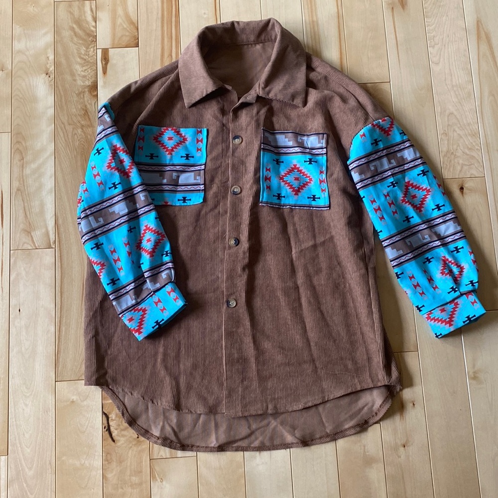 SHEIN Aztec Western Shacket